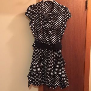 BCX Polka Dot Belted Shirt Dress NWT